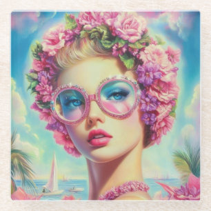 Dessous-de-verre En Verre Reine glamour tropicale
