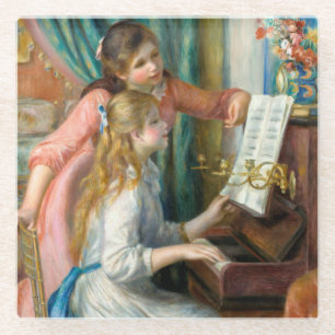 Dessous-de-verre En Verre Renoir Girls at the Piano Impressionism Painting