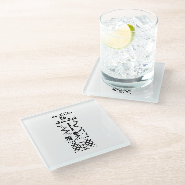 Dessous-de-verre En Verre Réponse du message binaire Arecibo (Incliné)