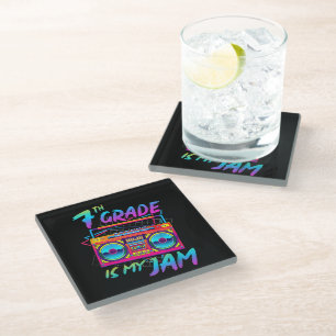 Dessous-de-verre En Verre Rétro 80s 7e année est mon truc retour à l'école