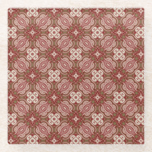 Dessous-de-verre En Verre Rétro arrière - plan coloré 4 de motif
