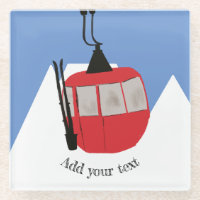 Retro Ski Ascenseur Ski Montagne des neiges Illust