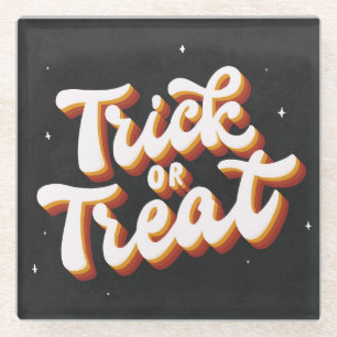Dessous-de-verre En Verre Retro Trick ou Treat