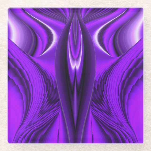 Dessous-de-verre En Verre Rêves arc-en-ciel à fleurs violettes (Devant)