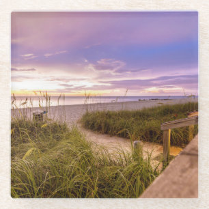 Dessous-de-verre En Verre Rivage et océan calme   la Floride de plage de