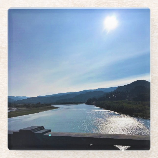 Dessous-de-verre En Verre Rivière Rogue, OU (Devant)