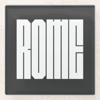 Dessous-de-verre En Verre Rome Ville Italienne Gras Type de Bloc de Caractèr