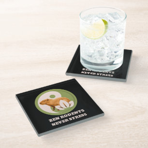 Dessous-de-verre En Verre Rongeurs Zen N'Ont Jamais De Stress Humour Capybar