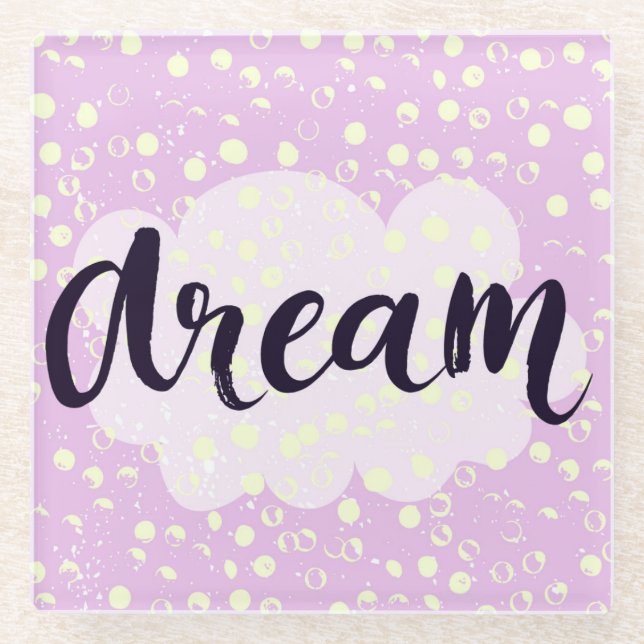 Dessous-de-verre En Verre Rose rêveur (Devant)