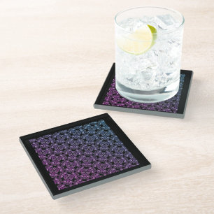 Dessous-de-verre En Verre Rose violet bleu Abstrait