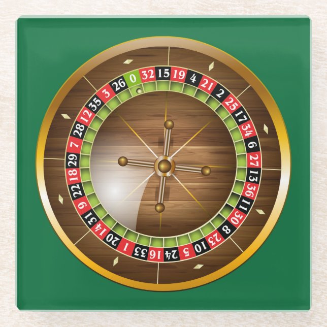 Dessous-de-verre En Verre Roulette européenne très amusante (Devant)