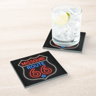 Dessous-de-verre En Verre Route 66 Décor de bar néon américain