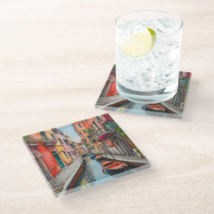 Dessous-de-verre En Verre Rue aquarelle à Venise