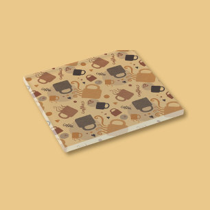 Dessous-de-verre En Verre Rustic Coffee Love - Mug and Heart Motif