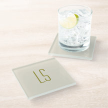 Sage vert monogramme initial simple