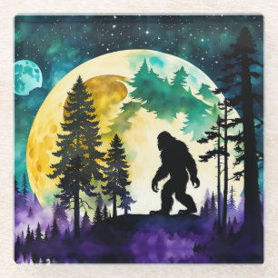Dessous-de-verre En Verre Sasquatch pleine lune