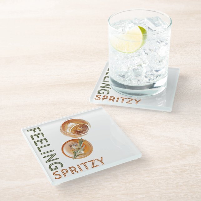 Dessous-de-verre En Verre Sentez un cocktail Orange Spritzy (Incliné)