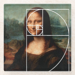 Dessous-de-verre En Verre Séquence Leonardo da Vinci Mona Lisa Fibonacci