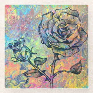 Dessous-de-verre En Verre S'est levé