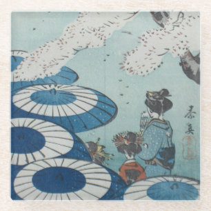 Dessous-de-verre En Verre Shibata Zeshin's Cherry Blossom Spring Viewing