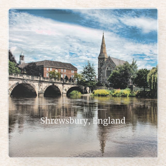 Dessous-de-verre En Verre Shrewsbury, Angleterre (Devant)