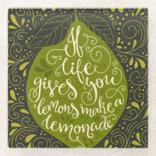 Dessous-de-verre En Verre Si la vie vous donne les citrons font une limonade