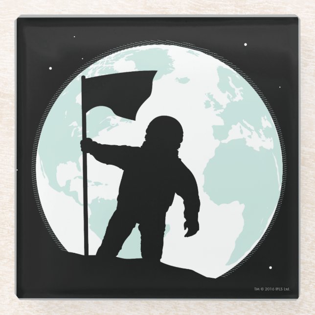 Dessous-de-verre En Verre Silhouette d'astronaute (Devant)