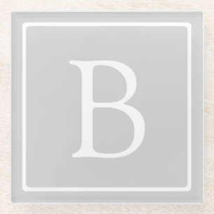 Dessous-de-verre En Verre Simple Light Grey monogram