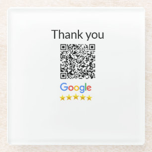 Dessous-de-verre En Verre Simple minimum q r code ajouter logo code d'analys