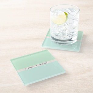 Dessous-de-verre En Verre Simple moderne Mint Green et Aqua
