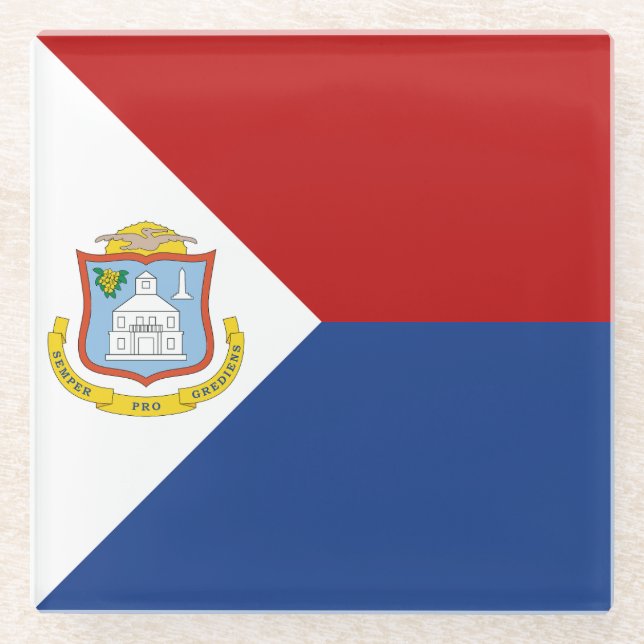 Dessous-de-verre En Verre Sint Maarten Flag (Devant)