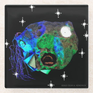 Dessous-de-verre En Verre Skwot au-dessus de Master Asteroidhead avec Alien 