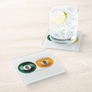 Dessous-de-verre En Verre SlipperyJoe 69 table de billard dur deux boules de