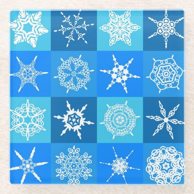 Dessous-de-verre En Verre Snowflake Quilt (Devant)