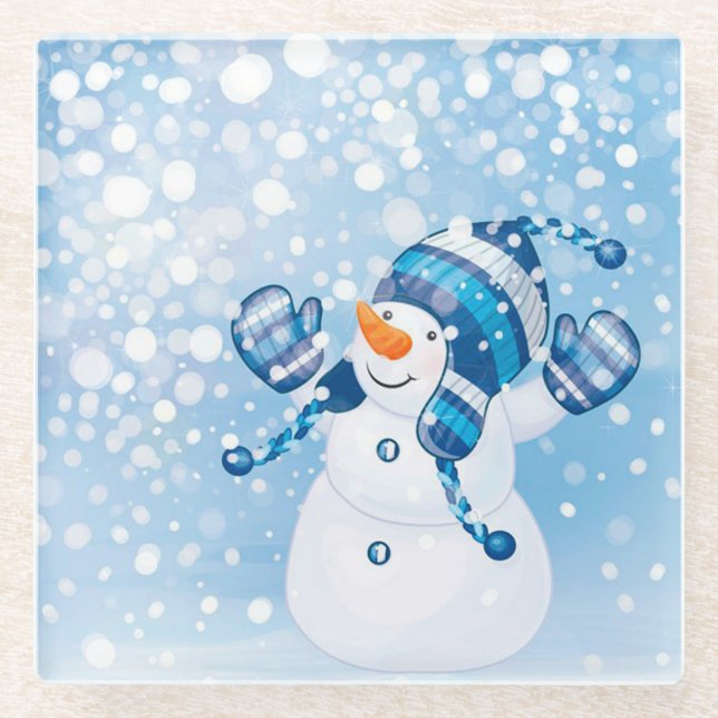 Dessous-de-verre En Verre Snowman (Devant)