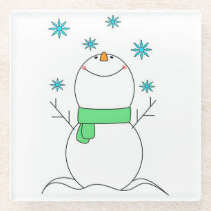 Dessous-de-verre En Verre Snowman