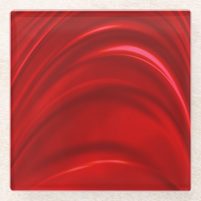 Dessous-de-verre En Verre Soie rouge (Devant)