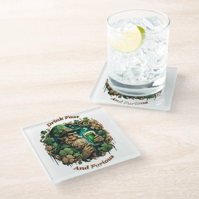 Dessous-de-verre En Verre Soirée enchantée de toast Ale A Leprechauns (Incliné)
