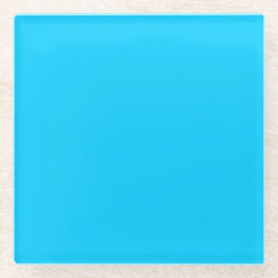 Dessous-de-verre En Verre Solide Vivid Ciel bleu minimaliste Plain moderne