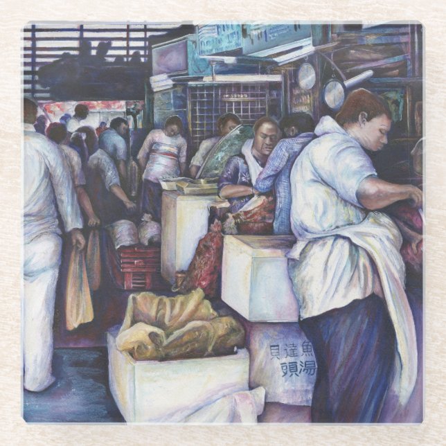 Dessous-de-verre En Verre Soupe à la tête de poisson, Singapour (Devant)