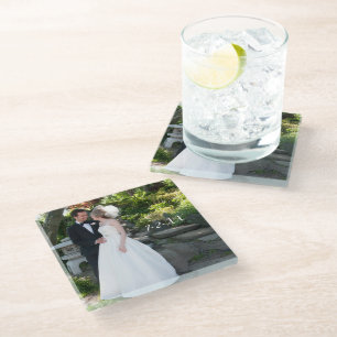 Dessous-de-verre En Verre Sous-verre en verre avec date de mariage en souven