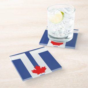 Dessous-de-verre En Verre Sous-verre en verre avec le drapeau de Toronto, Ca