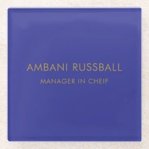 Dessous-de-verre En Verre Sous-verre en verre classique professionnel bleu o