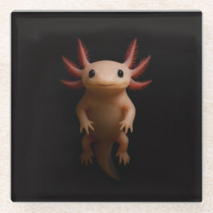 Dessous-de-verre En Verre Sous-verre en verre noir 4 Luxe, Axolotl mexicain