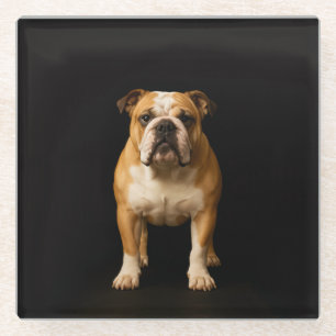 Dessous-de-verre En Verre Sous-verre en verre noir 4 Luxe, Bulldog Stamina