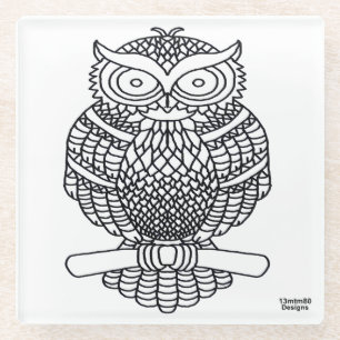 Dessous-de-verre En Verre Sous-verre Hibou - Glass Coaster