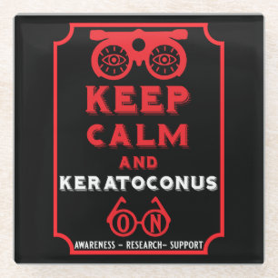 Dessous-de-verre En Verre Soutien Et Sensibilisation À Keratoconus
