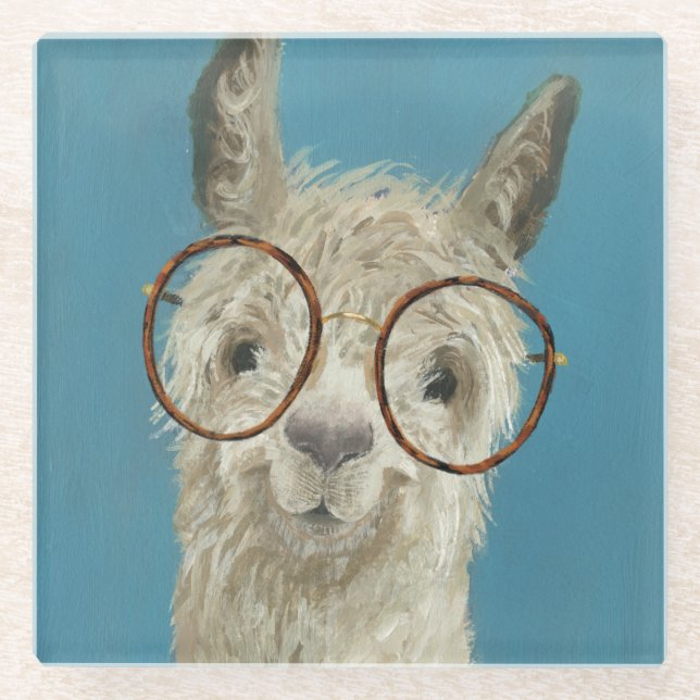 Dessous-de-verre En Verre Spéc. de lama - Lunettes rondes (Devant)