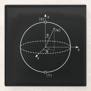 Dessous-de-verre En Verre Sphère Bloch   Physique / Maths Quantum Bit