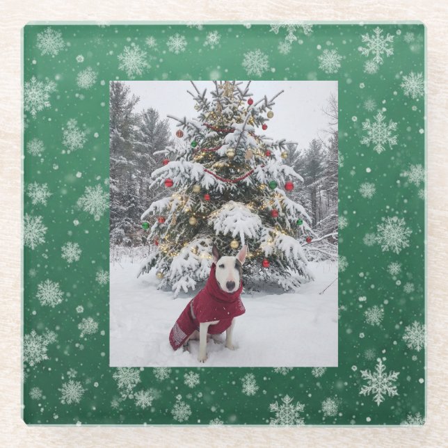 Dessous-de-verre En Verre Spike "Let it snow" (Devant)